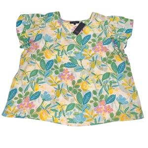 RACHEL Colorful Vibrant Floral Double Ruffle Short Sleeve Blouse NWT 2X